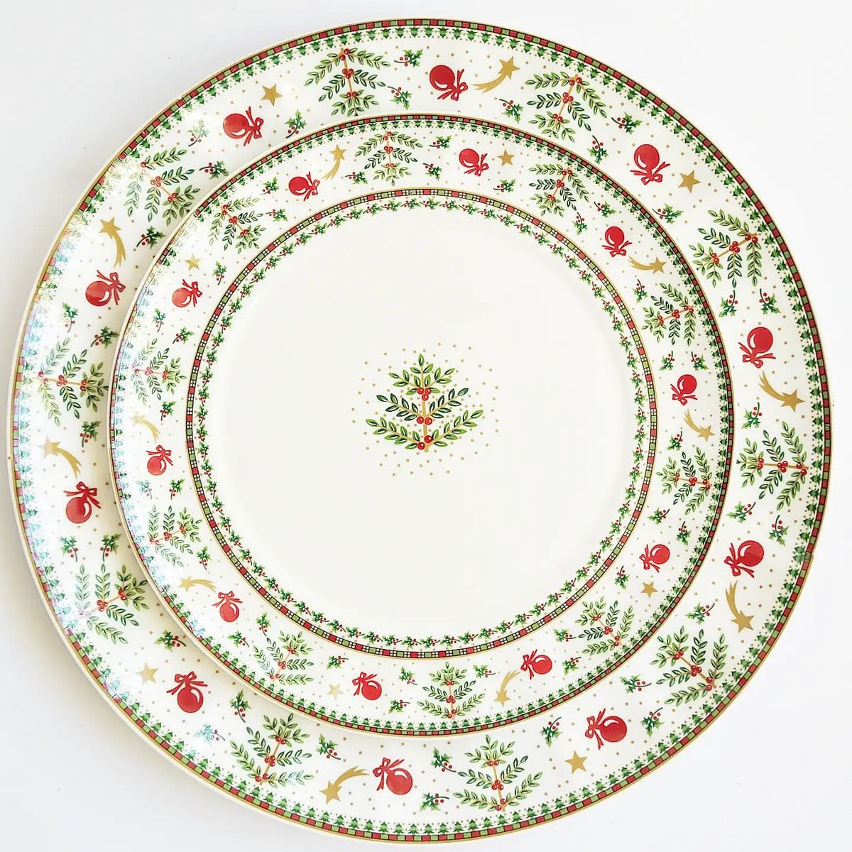 Conjunto de Porcelana Natalino com 2 Peças